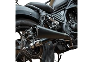 TAZGANTAX Punta de silenciador de tubo de escape de acero inoxidable para motocicleta Silenciador de tubo de escape de tubo medio de escape de enlace trasero para Ho-nda CMX 500 Rebel 2017-2022