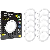 Pack De 10 Spots LED Encastrables CLAR - 20W Blanc Neutre 4000K - Pour Plafond Et Salle De Bain