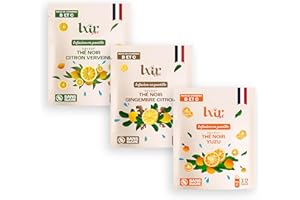 LXIR DRINK - Infusions Chaudes en pastilles Sans Sucre - Boisson multivitamines - Riche en vitamines B et en ZINC - 6 fois moins de Theine - Immunité - Stress (Yuzu/Verveine/Gingembre)