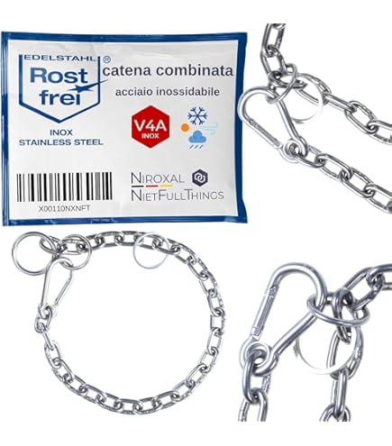 Collare Per Cani In Acciaio Inox Con Fermo | Spessore 5mm, Lunghezza 60cm | Per Addestramento - Foto 9