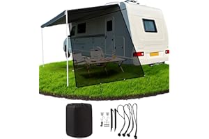 Ezcasch Parasole per tenda da sole, 75%, tenda da sole per camper, roulotte, altezza 2,5 m x larghezza 2,15 m