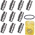 MOAMUN 10PCS Magnetic Bracelet Clasps and Closures, Cord End Caps Magnetic Necklace Clasps, Leather Rope Bracelet Clasp Jewellery Clasp for Bracelets Anklet Jewellery Making DIY Craft (Black, 6 mm)