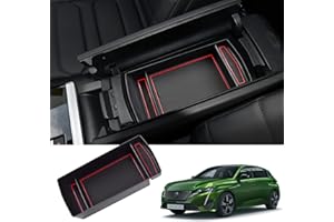 ZCLINKO Compatibile con Peugeot 308 SW P5 2021-2024 Vano Portaoggetti per Braccioli Peugeot 308 Centrale Organizer Scatola Portaoggetti Auto Interni Accessori Peugeot 308 SW 2023 (rosso)