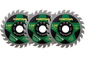 KURSTOL TCT Wood Cutting Disc - 3pcs 85mm x 15mm 24T Carbide Cutting Wheel for Wood Plastic