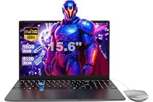 LEEDOW 15.6" Laptop 16GB RAM LPDDR4 512GB SSD, Laptop PC Quad Core N95 Processor, Portable Computer FHD 1920 * 1080P, Notebook PC WiFi 5 Bluetooth 4.2 USB 3.0 HDMI Touch ID Suitable for Office & Business