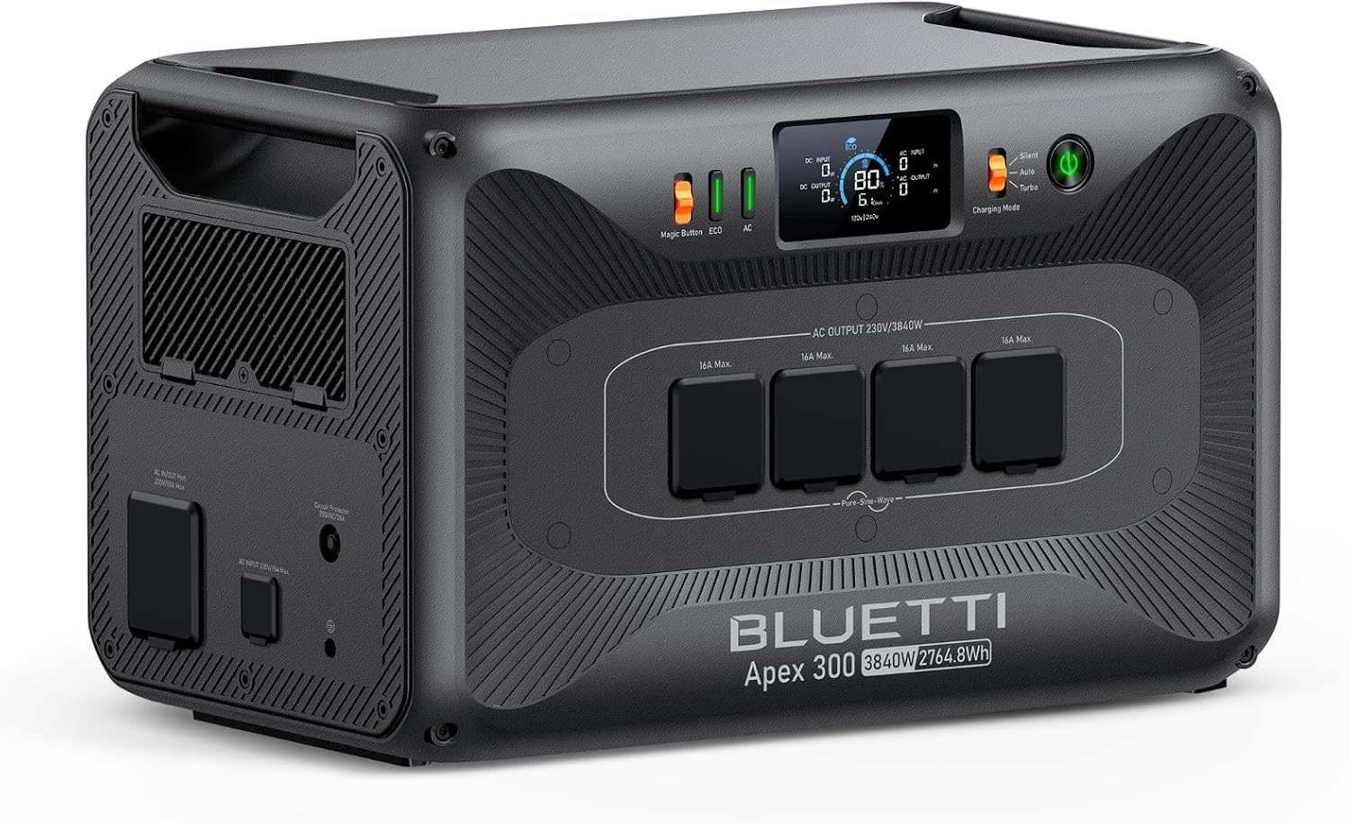 BLUETTI Apex 300 Generador Solar, 2764,8Wh Batería LFP de Respaldo con 4 Salidas CA de 3840W (7680W Pico), Arranque en Negro, Energía Modular para el Hogar, Autocaravanas y Emergencias