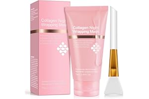 AIKUWWOIRQIA Collagen Night Wrapping Mask, Kollagen-Wickelmaske für die Nacht, Kollagen-Wickel-Gesichtsmaske zum Abziehen, Reduziert Erschlaffung und Mattheit, Elastizität und Feuchtigkeitsversorgung