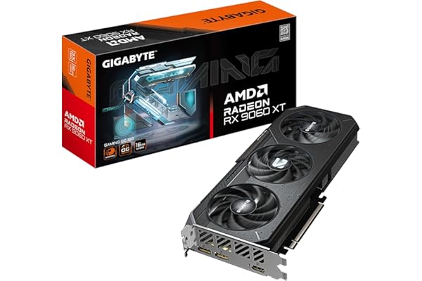 GIGABYTE Radeon RX 9060 XT Gaming OC 16G Tarjeta Gráfica - 16GB GDDR6, 128bit, PCI-E 5.0, 3320 MHz Frecuencia del núcleo, 2 x DisplayPort, 1 x HDMI, GV-R9060XTGAMING OC-16GD