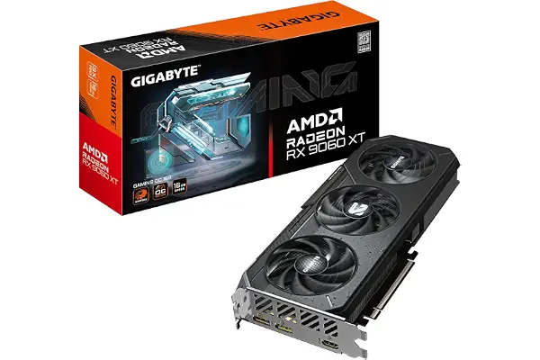 GIGABYTE Radeon RX 9060 XT Gaming OC 16G Tarjeta Gráfica - 16GB GDDR6, 128bit, PCI-E 5.0, 3320 MHz Frecuencia del núcleo, 2 x DisplayPort, 1 x HDMI, GV-R9060XTGAMING OC-16GD