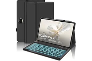 JADEMALL Custodia con Tastiera per Honor Pad 9 12.1 Pollici 2024, [Italiana-Layout] QWERTY Wireless Bluetooth Tastiera Retroilluminata Magnetica Staccabile per Honor Pad 9 12.1 Pollice, Nero