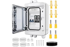 CRESBEL Protection contre les surtensions PV DC disjoncteur - 500VDC 2 pôles 40A 20-40KA boîte de jonction solaire photovoltaïque, avec boîtier étanche IP65, disjoncteur solaire pour panneaux solaires