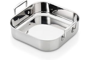 Le Creuset Plat à Rôtir Carré en Acier Inoxydable, 3-Ply, 26 x 26 cm, 96106026000000