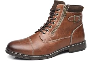 IVACHY Mens Smart Business Work Office Ankle Boots Zip Lace-up Dress Shoes