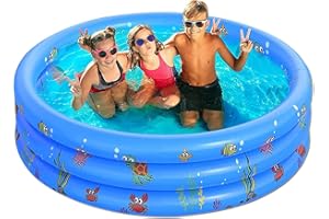 SHOKAN Planschbecken, Kinderpool Babypool 130x40cm Kinder Aufstellpool Aufblasbarem Baby Pool Rund Schwimmbecken Kinder Schwimmbad mit Aufblasbarem Sicherheits-Boden mit Kostenlose Luftpumpe