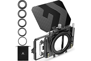 K&F Concept Mini Mattebox, kolfiber övre flagga med 1 filterbricka 1 x 5,65 tum med 5 cirkulära ringadaptrar (67/72/77/82/95