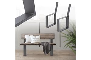 ML DESIGN MODERN LIVING ML-Design 2x Patas De Banco De Acero Macizo 40x78,5cm Antracita Diseño Industrial Estable Resistente A La Intemperie Con Accesorios De Montaje Marco De Banco De Metal Para Uso Al Aire Libre DIY Jardín