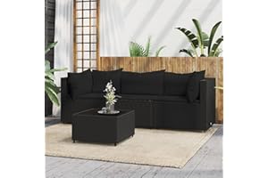 Festnight Balkon Sofa Rattan 3 Sitzer Gartensofa Balkonmöbel Keiner Balkon Garten Lounge Gartenmöbel Set Klein Gartenlounge Loungemöbel Terrasse Terrassenmöbel