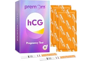Premom hCG graviditetstest remsor: 30 individuellt förpackade graviditetstest som drivs av Premom ägglossningsprognos