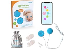 Baby-Bump Headphones – Plays and Shares Music, Sound and Voices to The Womb – Premium Baby Bump Speaker System – Including bebon Tunes APP (iOS and Android) (Blue)