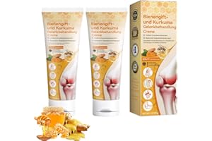 KAIOWPEIC Bienengiftsalbe und Kurkuma Gelenk Creme, 2 Stück Bienengift-gelenkberuhigendes Gel, Bienengiftsalbe, Bienengiftcreme geeignet für Nacken-, Taillen-, Rücken-, Hand- und Fußbeschwerden