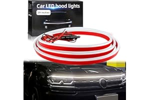 GZRUICA Car Hood Light Strip 100CM White Exterior Car LED Strip Lights for Hood Flexible Waterproof Dynamic Scan DC12V Daytime Running Lights for Cars, SUVs, Trucks