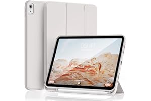 ZOYU Hülle für iPad (A16) 11. / 10. Generation 2025/2022,10,9 Zoll mit Stifthalter, weiche TPU stoßfeste Rückschale, Trifold Ständer Schlanke Hülle für iPad 11/10, Auto Wachen/Schlafen, Grau