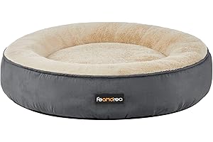 Feandrea Cuccia per Cani, a Forma di Ciambella, 60 cm, Grigio Scuro PGW060G02