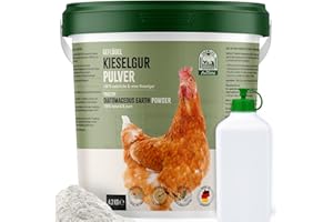 AniForte Kieselgur für Hühner 4,2kg inkl. Stäubeflasche - Reines Kieselgur Hühner Pulver, Kieselerde Pulver, Naturprodukt für Hühnerstall, Laborgeprüft für Geflügel Betriebe