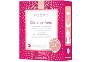 FOREO Shimmer Freak Advanced Collection 2.0 UFO-Activated Facial, Eye Contour Illuminating, Beauty & Personal Care, Rose Water, Niacinamide, All Skin Types, Wrinkles, Puffiness, 6 Pieces in Pack