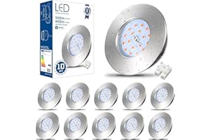 HiBay 10 Faretti Led da Incasso per Cartongesso 5W Ultrasottili Faretti Led Soffitto Incasso 500LM,3000K Bianco Caldo,220V Inox IP44,Diametro Foro Ø60mm per Bagno,Esterno