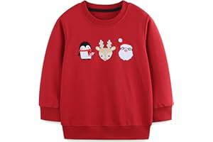 LANGUBABY Mädchen Sweatshirt für Kinder Weihnachten Cartoon Pullover Baumwolle Langarm Top Größe 92-122, 1-7 Jahre
