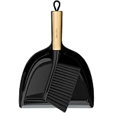 MR.SIGA Dustpan and Brush Set, Portable Brush and Dustpan Combo with Bamboo | Bamboo Handle Table Brush and Shovel, Small Dus