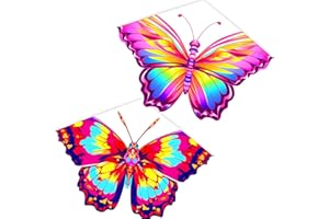 Touch the sky 2 Paquetes de Cometa Mariposa para Niños y Adultos, Fácil de Volar, Excelentes Juegos al Aire Libre y Juguetes de Actividades, Adecuado para Principiantes. (Estilo 1)