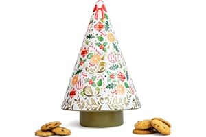 THE SILVER CRANE COMPANY Musical Christmas Tree Gift Set - Christmas Biscuits Tin, Novelty Musical Biscuit Tins with Chocolate Chip Biscuits - Luxury Biscuits Gifts for Women and Men