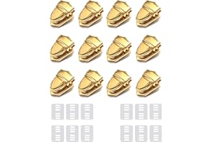 NIYATA 12Pcs Fermoir Cartable Doré,Fermoir Sac a Main Crochet,Fermoir Sac a Main,avec 12 Entretoises,Attache Cartable,pour La Confection de Sacs à Dos,Portefeuilles et Valises