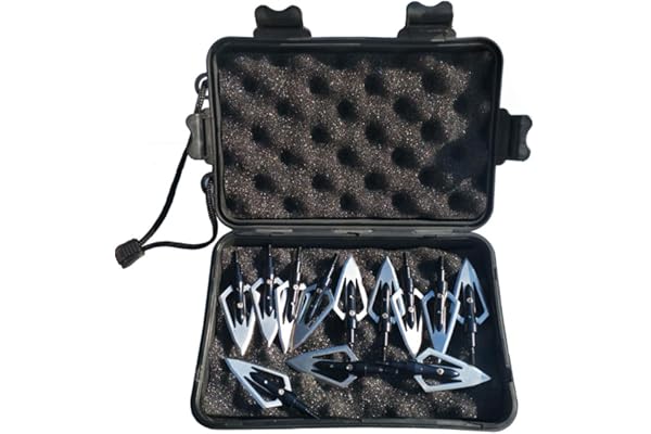 SHARROW 12pcs Pointe de Flèche 2 Lames 100Grains Têtes de Flèche à Lame avec Broadheads Box pour Flèches d'arbalète et de Carbone