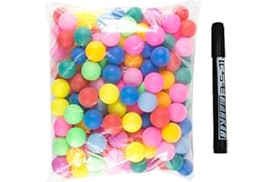 ZQSFPK 30 Pcs Ping Pong Balls,1 Water-Based Pen,40mm Colored Tennis for Cats & Dogs,Table Tennis balls for Party Family School Group Game Prop Suitable As Pet Toys Decoration and Game Competition