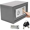 Safe Box High Security Steel Lock Safes and Lock Boxes, Money Box, Safety Boxes Jewelry Cash Gun Box for Home,Office, Digital Safe Box, Steel Alloy Drop Safe, Includes 2 Emergency Keys