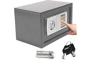 ZANGE Safe Box High Security Steel Lock Safes and Lock Boxes, Money Box, Safety Boxes Jewelry Cash Gun Box for Home,Office, Digital Safe Box, Steel Alloy Drop Safe, Includes 2 Emergency Keys