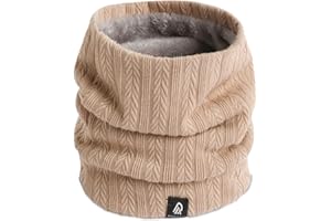 TRABIG Braga Cuello Hombre de Punto Forro Polar, Bufanda Caliente Cuello Mujer Invierno Motivo de Trigo, Fular Cuello Suave Forrada Doble Capa Cálida, Snood Calentador Tubular Cuello para Unisex Esqui