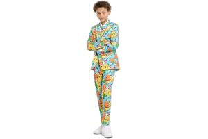 OppoSuits Divertenti tute pazze, per ragazzi dai 10 ai 16 anni, con giacca, pantaloni e cravatta
