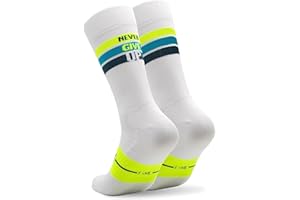 NORTEI Calcetines Ciclismo Altos Deportivos Hombre y Mujer - Calcetines Running Triatlón Gym Crossfit - Acolchados, Transpirables, Sin Costuras, Compresivos