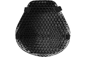 Jiawu Coussin de siège en Gel de Moto, Tapis d'absorption des Chocs 3D en Gel pour siège de Moto, Coussin de siège Confortable et Respirant en Maille de Refroidissement Grand pour Toutes Les Motos