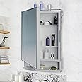 ZOLMIX Bathroom Cabinet With Mirror and Storage | Strong Plastic Wall Shelf | Accessories Organiser - White