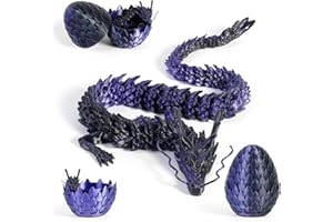 FANGHENG 3D Dragon Egg Articulating Gemstone Crystal Dragon Figurine 3D Eggs with Inside Autism Toys Egg Toy for Anxiety Relief Flexible Joints Home Desk Decor Desk Toys Purple-black