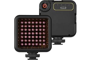 Andoer Andoer IR49S Mini IR Luz de visión nocturna infrarroja para cámara de vídeo videocámara batería integrada con 3 soportes para zapatos fríos para grabación de vídeo Vlog