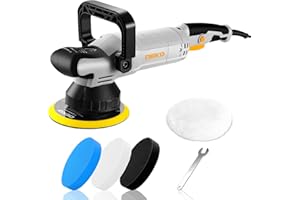 Lucidatrice orbitale elettrica per auto: DEKOPRO 800W lucidatrice rotorbitale eccentrica con piastra da 150 mm, 6 velocità variabili da 1800-5500RPM, orbita di 9 mm - per lucidatura e cera delle auto