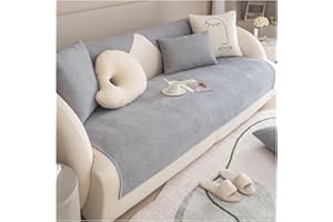 NUODWELL Chenille Sofa Cushion Covers 1/2/3/4 Seater, Non-Slip Couch Cushion L Shape Sofa Seat Covers, Furniture Protector Sofa Slipcovers for All Seasons (Grey, 70 * 70cm)