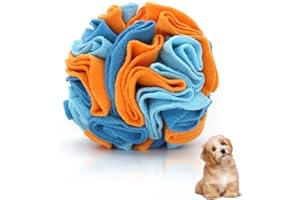 Andiker Dog Snuffle Ball, Interactive Dog Toys Ball Dog Brain Stimulating Puzzle Toys for Dogs Enrichment Game Feeding Mat Slow Feeder Stress Relief Toy (orange+blue)