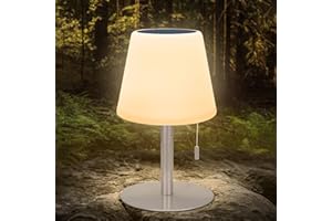 ‎GGNOO GGNOO LED-Solar-Tischleuchte Außen Tischlampe solar outdoor 2 in 1 solarladung 8 Farben Dimmbar mit Fernbedienung Outdoor Kabellos Tischleuchte für Tisch garten camping